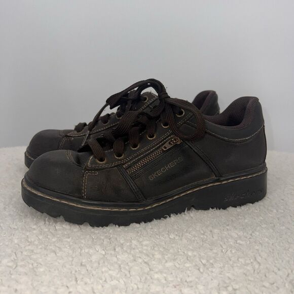 Vintage Skechers Platform Jammers Chunky Lug Sole Shoes Women Size 8 Zipper Y2K - Picture 3 of 13